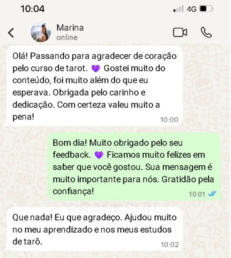 Depoimento de aluno 1